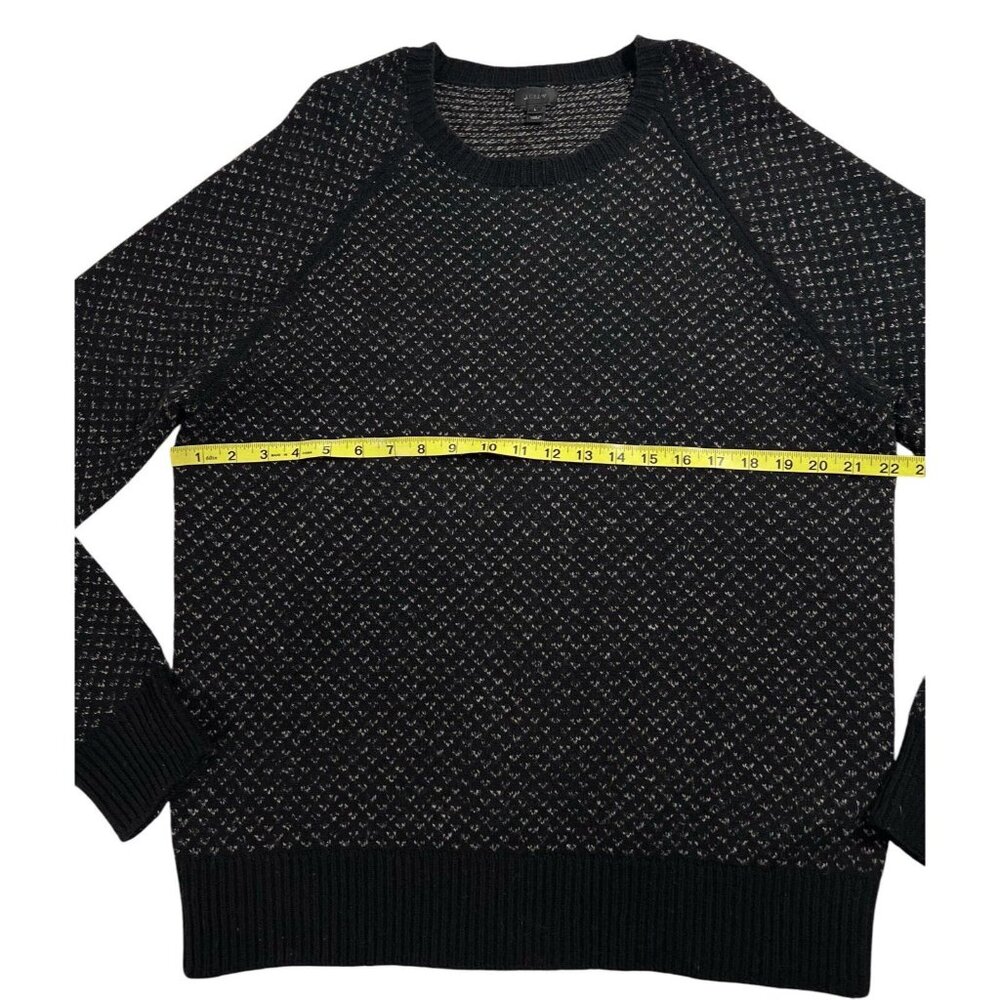 j crew sweater women large Lamb Wool Black White Long Sleeves - Picture 5 of 8